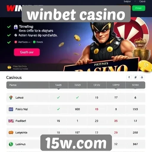 Comparação entre winbet casino e concorrentes